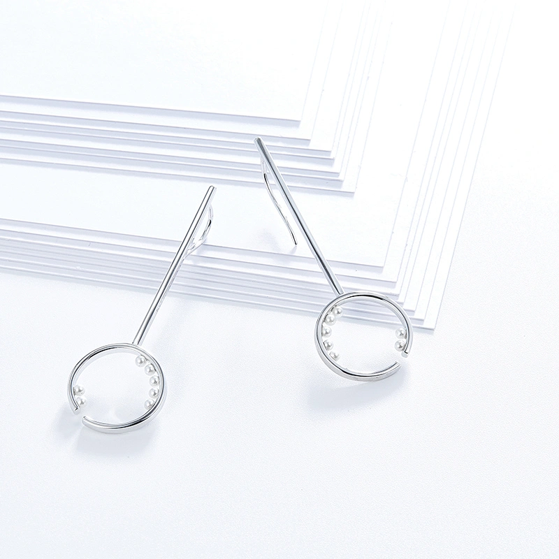 circle pearl earrings,long earrings,925 silver jewelry,Guangzhou MissG Jewelry co., LTD,