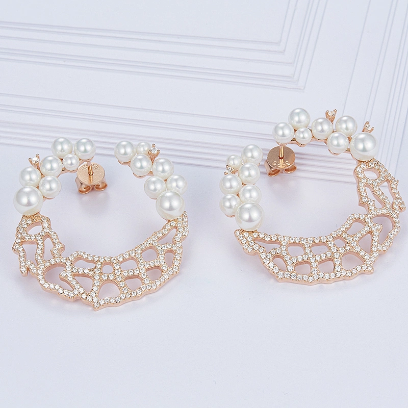 925 silver pearl earrings,rose gold earrings,jewelry manufacturers,