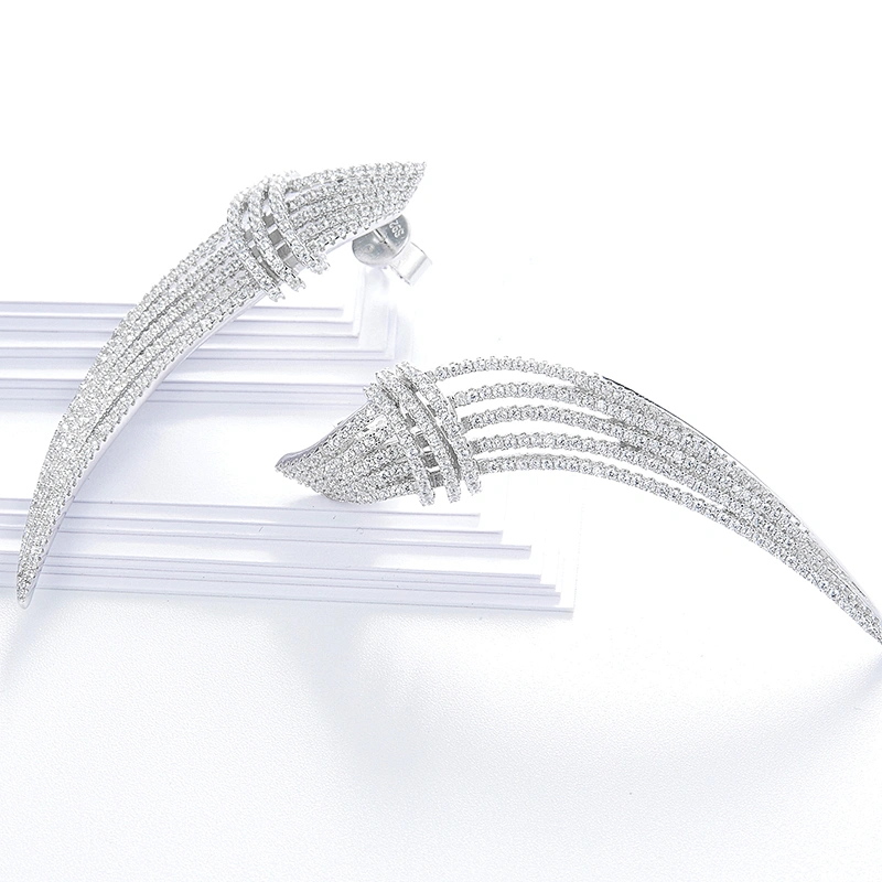 Beard earrings,Wing earrings,925 sterling silver inlay zircon earrings,bling bling,earrings jewelry,earrings factory,
