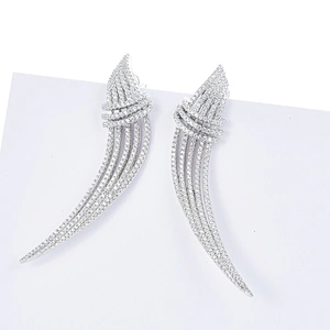 Beard earrings,Wing earrings,925 sterling silver inlay zircon earrings,bling bling,earrings jewelry,earrings factory,