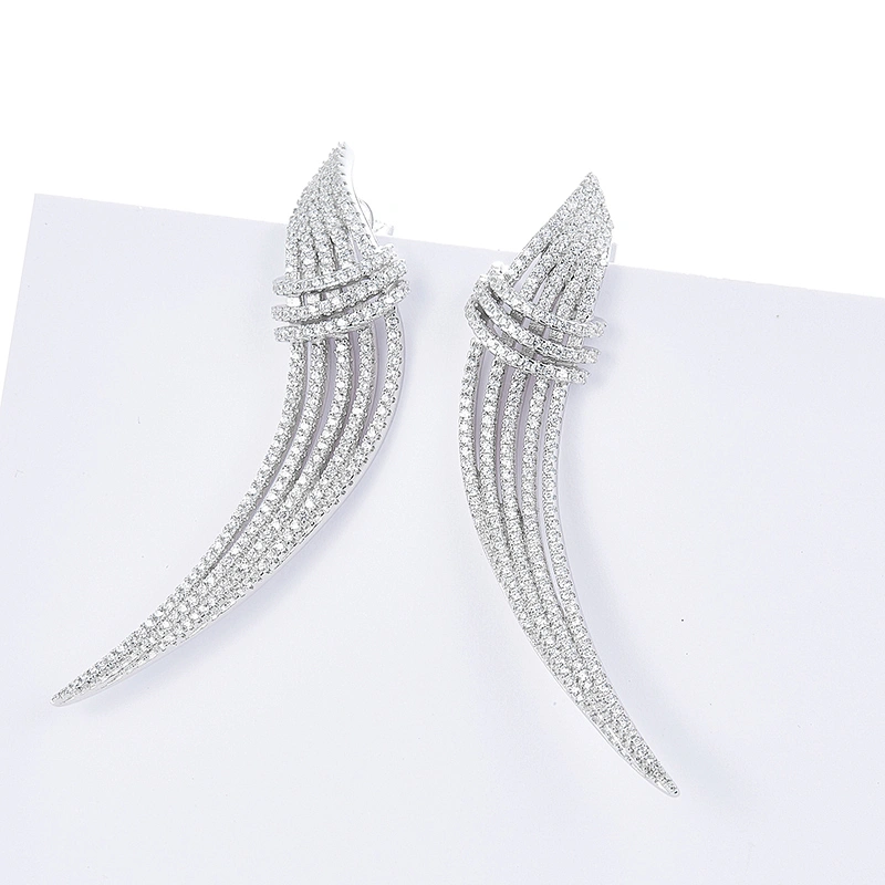 Beard earrings,Wing earrings,925 sterling silver inlay zircon earrings,bling bling,earrings jewelry,earrings factory,