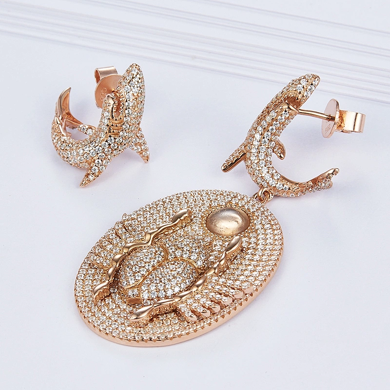 925 sterling silver beatles shark earrings jewelry,China's large-scale manufacturer of jewelry factory