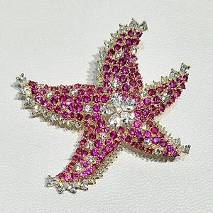 Sea world starfish 925 silver zircon brooch,costume jewelry,jewelry making supplies,Processing trade