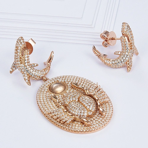925 sterling silver beatles shark earrings jewelry,China's large-scale manufacturer of jewelry factory