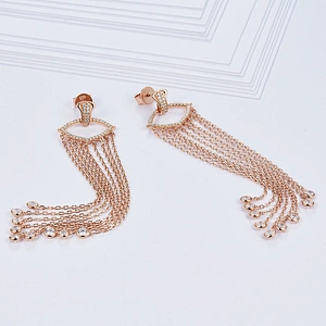 925 silver and rose gold earrings jewelry,The beautiful girl act the role ofing is tasted