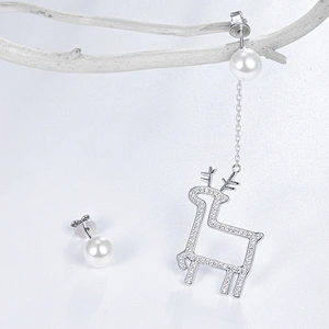 deer earrings,925 sterling silver earrings,Stud earrings,Christmas decorations,silver earrings jewellery,