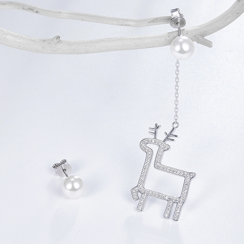 deer earrings,925 sterling silver earrings,Stud earrings,Christmas decorations,silver earrings jewellery,