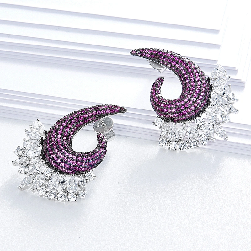 silver earrings,925 sterling silver inlay zircon,diamond earrings,bling bling earrings jewelry