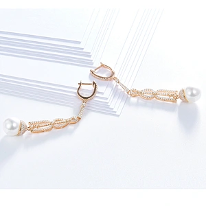 High-end earrings,designer earrings,925 sterling silver zircon earrings of pearl jewelry
