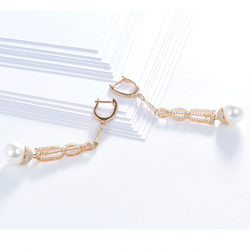 High-end earrings,designer earrings,925 sterling silver zircon earrings of pearl jewelry