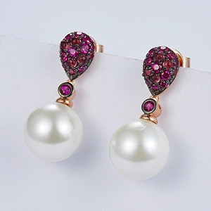 beautiful pearl earrings 925 sterling silver jewelry OEM/ODM Production processing customization factory