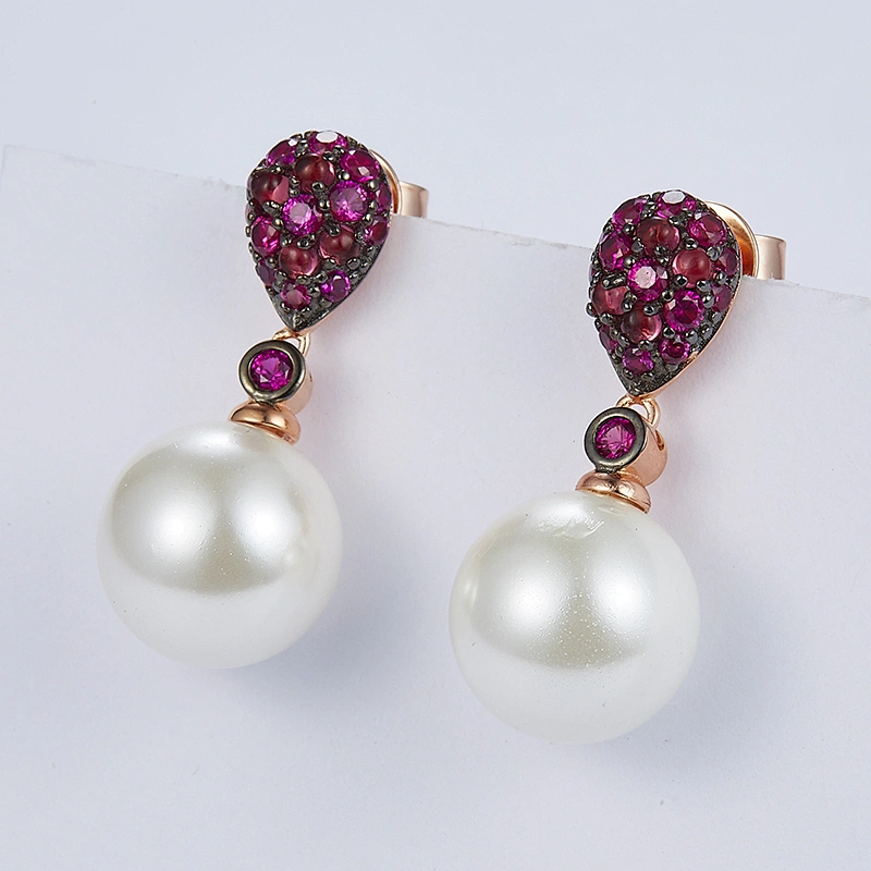 beautiful pearl earrings 925 sterling silver jewelry OEM/ODM Production processing customization factory