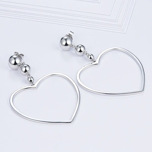 Big love 925 silver earrings,Clothing decorative earrings jewelry,white gold earrings