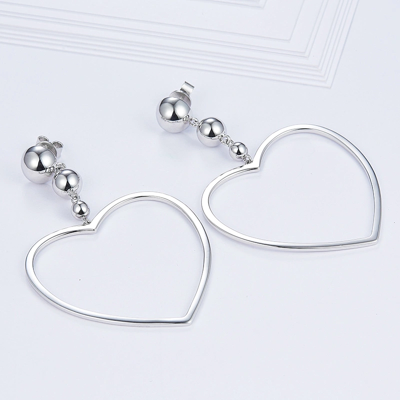 Big love 925 silver earrings,Clothing decorative earrings jewelry,white gold earrings