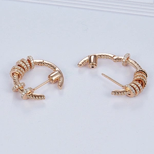 designer circle earrings for girls,dangle  rose gold earrings,APM jewelry,bling bling