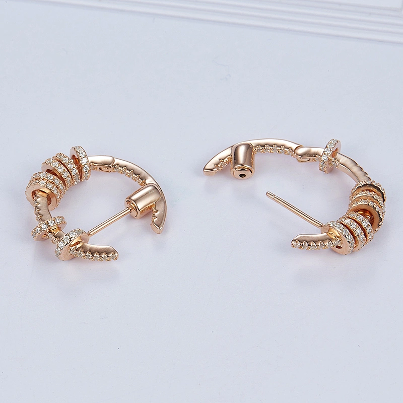 designer circle earrings for girls,dangle  rose gold earrings,APM jewelry,bling bling
