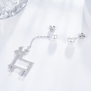 deer earrings,925 sterling silver earrings,Stud earrings,Christmas decorations,silver earrings jewellery,