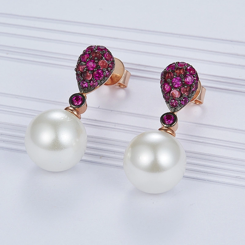 beautiful pearl earrings 925 sterling silver jewelry OEM/ODM Production processing customization factory