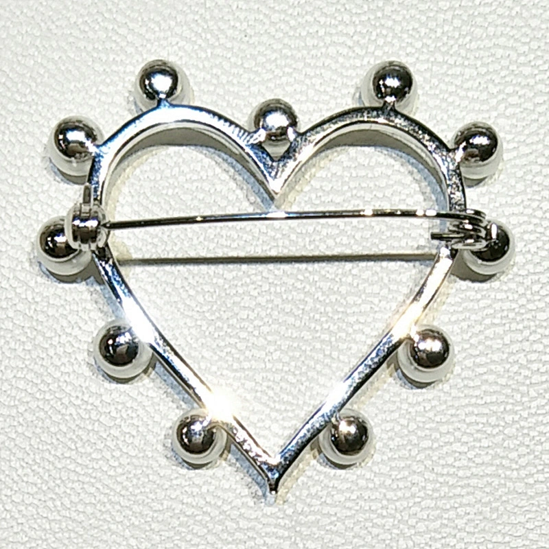 Love the pearl heart-shaped 925 sterling silver brooch jewelry,Fashion jewelry manufacturing