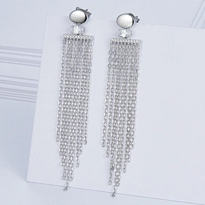 Tassel earrings,Tassel accessories,925 silver jewelry,Long earrings Jewelry manufacturer