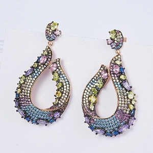 beautiful 925 silver color zircon earrings,drop earrings,jewelry making supplies,