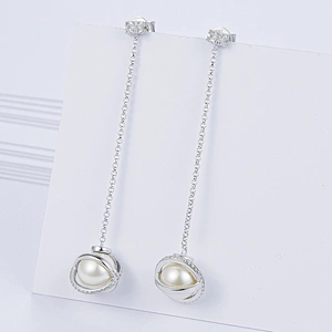 Planet of pearl earrings,Long tassels 925 silver jewellery,Fashion beautiful ornament,