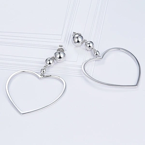 Big love 925 silver earrings,Clothing decorative earrings jewelry,white gold earrings