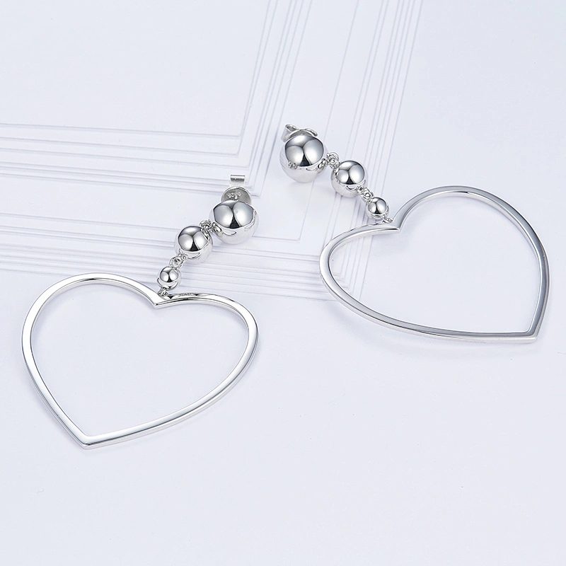 Big love 925 silver earrings,Clothing decorative earrings jewelry,white gold earrings