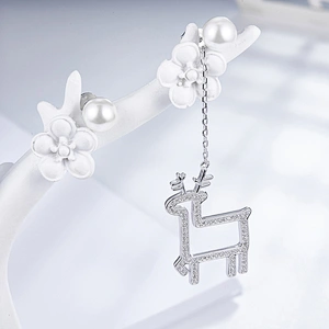 deer earrings,925 sterling silver earrings,Stud earrings,Christmas decorations,silver earrings jewellery,