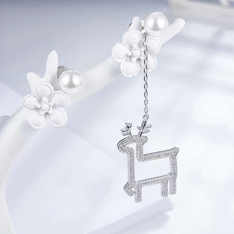 deer earrings,925 sterling silver earrings,Stud earrings,Christmas decorations,silver earrings jewellery,