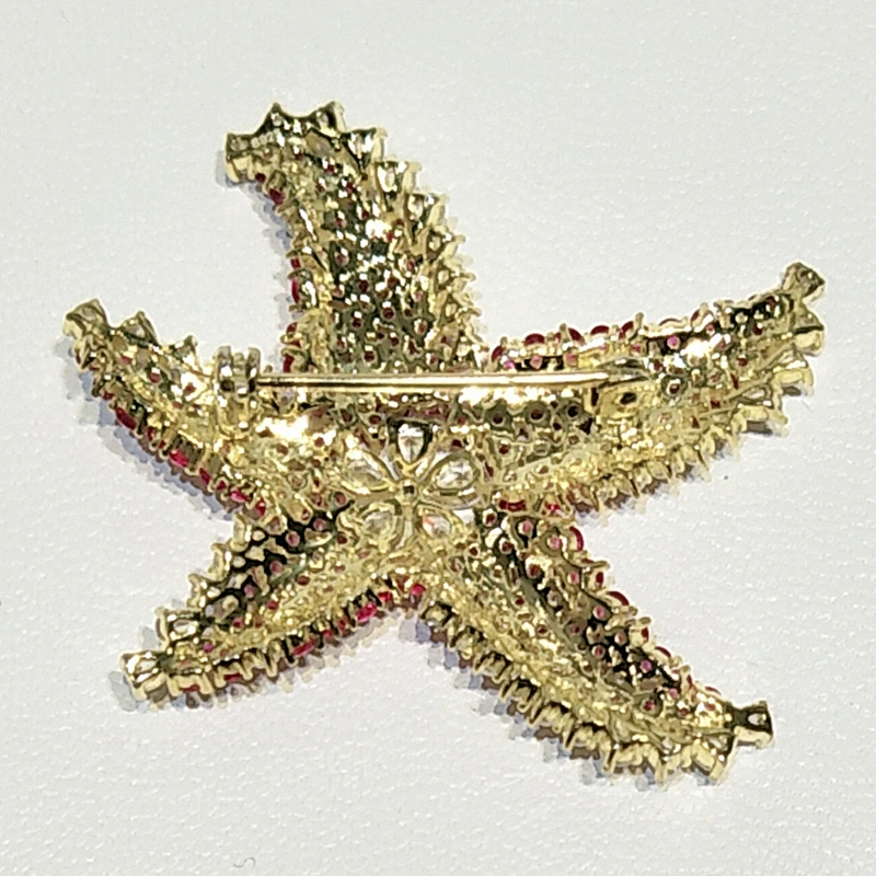 Sea world starfish 925 silver zircon brooch,costume jewelry,jewelry making supplies,Processing trade