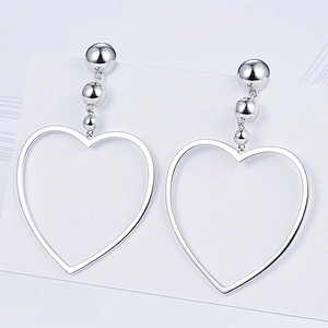 Big love 925 silver earrings,Clothing decorative earrings jewelry,white gold earrings