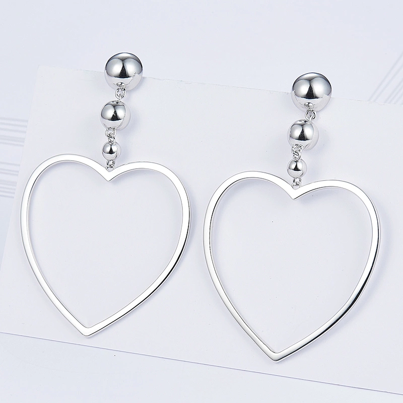 Big love 925 silver earrings,Clothing decorative earrings jewelry,white gold earrings