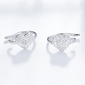 Love zircon earrings,925 sterling silver earrings,fashion classic,clip on earrings