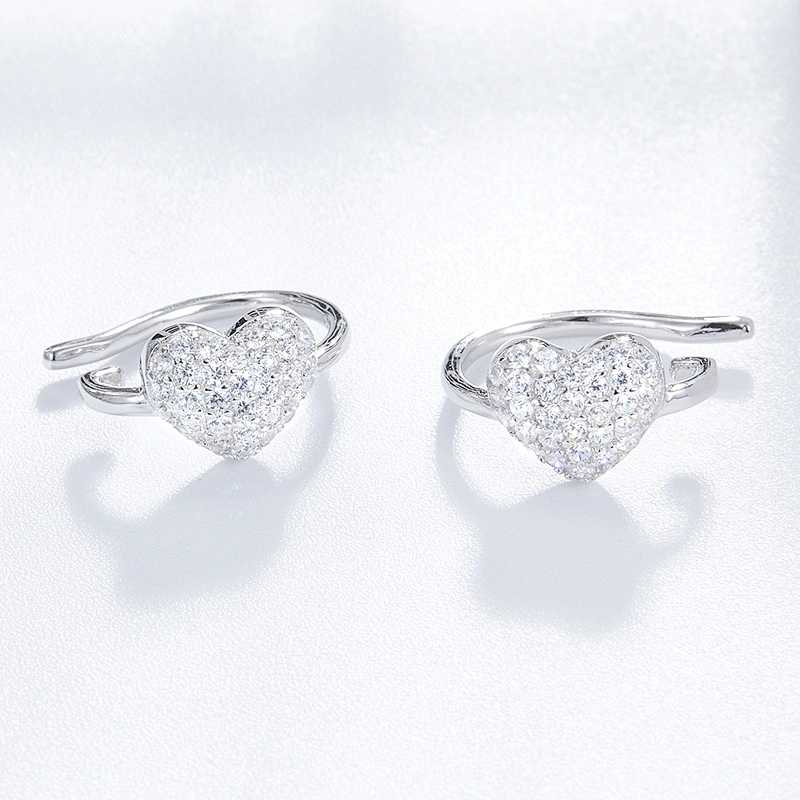 Love zircon earrings,925 sterling silver earrings,fashion classic,clip on earrings