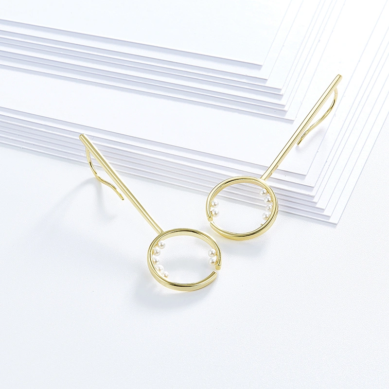 circle pearl earrings,long earrings,925 silver jewelry,Guangzhou MissG Jewelry co., LTD,