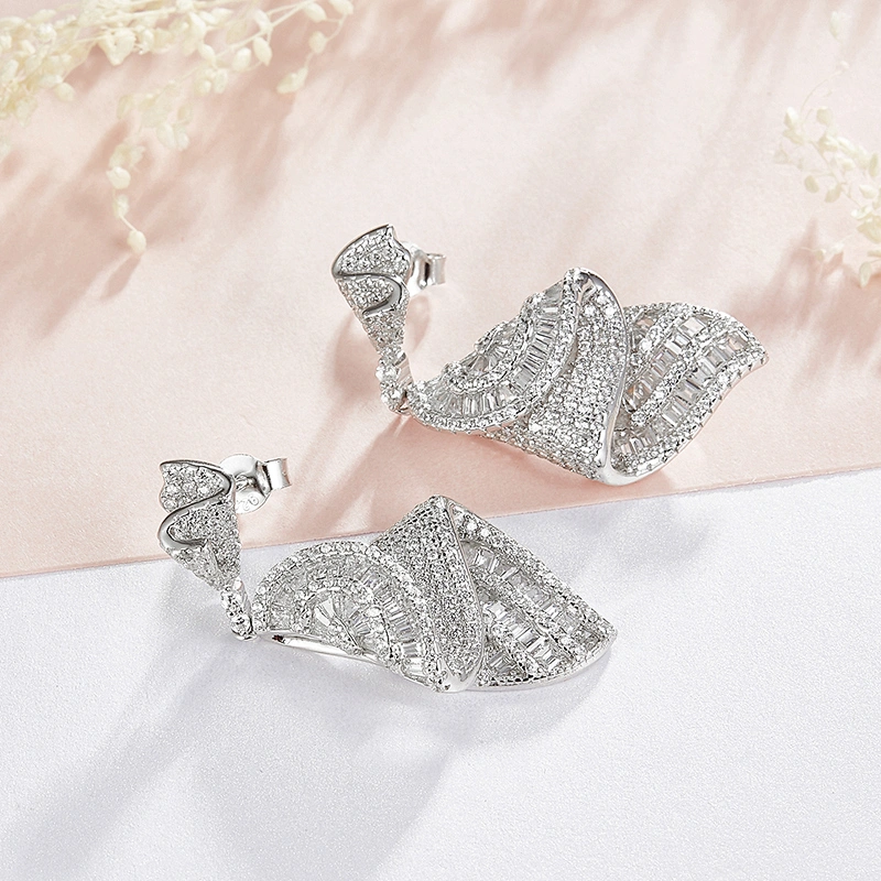 Shiny earrings jewelry,drop earrings,925 silver earrings,Inlay zircon,www.missgjewelry.com