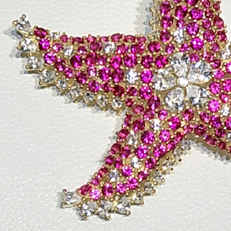 Sea world starfish 925 silver zircon brooch,costume jewelry,jewelry making supplies,Processing trade