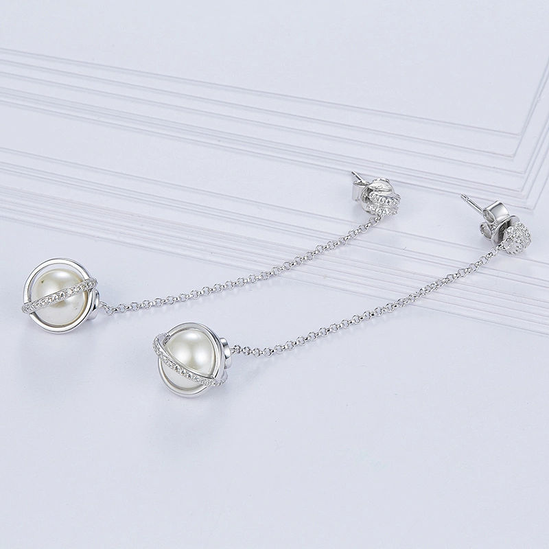 Planet of pearl earrings,Long tassels 925 silver jewellery,Fashion beautiful ornament,