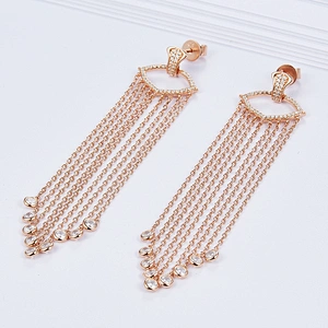 925 silver and rose gold earrings jewelry,The beautiful girl act the role ofing is tasted