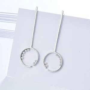 circle pearl earrings,long earrings,925 silver jewelry,Guangzhou MissG Jewelry co., LTD,