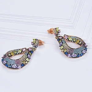 beautiful 925 silver color zircon earrings,drop earrings,jewelry making supplies,