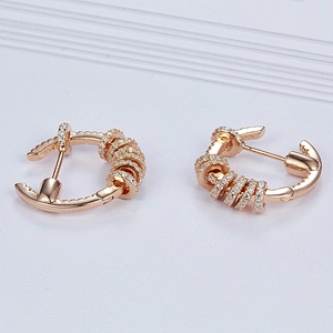 designer circle earrings for girls,dangle  rose gold earrings,APM jewelry,bling bling