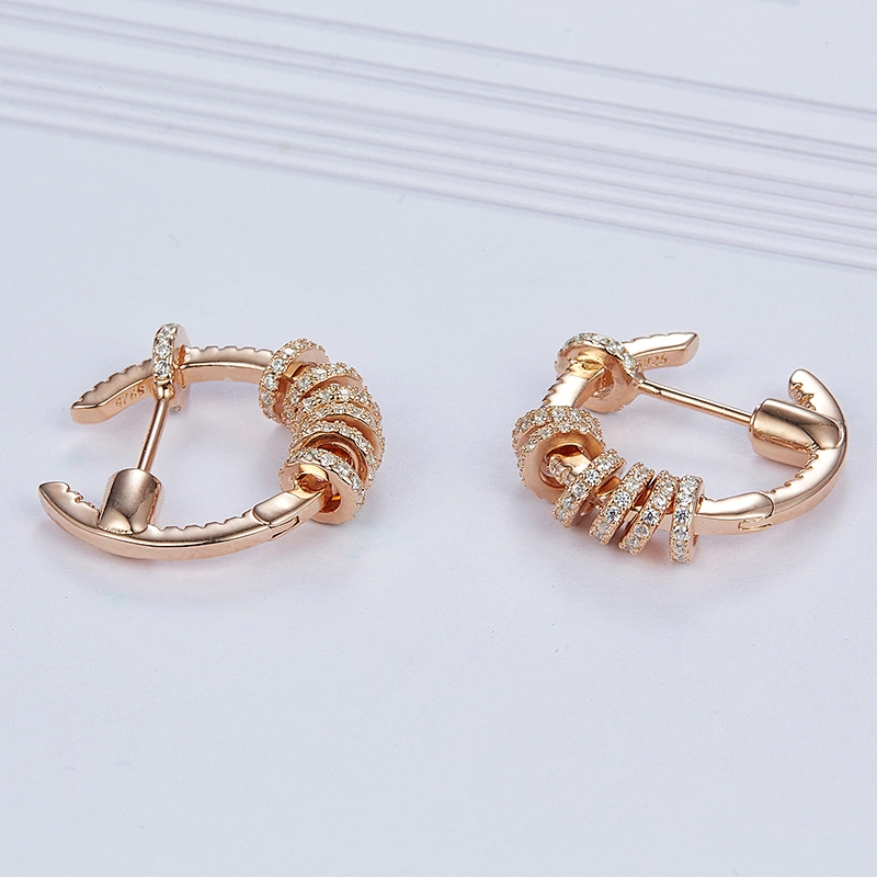 designer circle earrings for girls,dangle  rose gold earrings,APM jewelry,bling bling