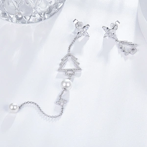 Christmas party earrings,Christmas tree earrings,925 sterling silver earrings