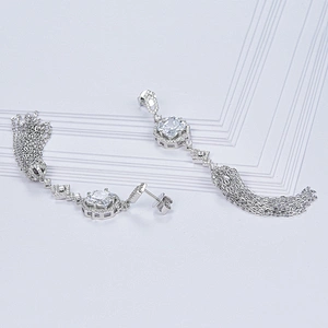 Zircon earrings long tassels jewelry,925 sterling silver,Fashion beautiful,missg jewelry