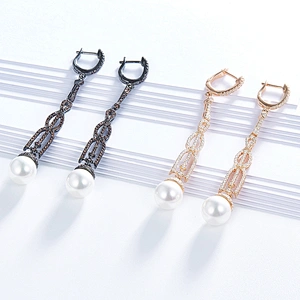 High-end earrings,designer earrings,925 sterling silver zircon earrings of pearl jewelry