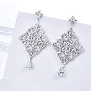 925 sterling silver diamond earrings,designer earrings,dangle earrings,www.missgjewelry.com