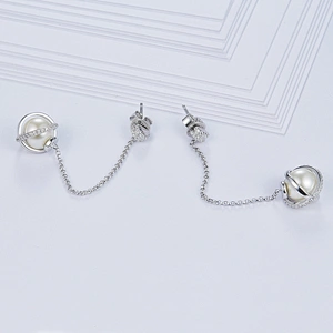 Planet of pearl earrings,Long tassels 925 silver jewellery,Fashion beautiful ornament,