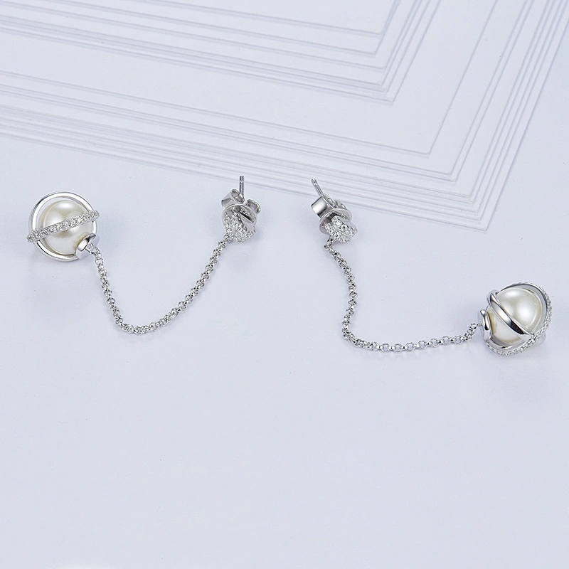 Planet of pearl earrings,Long tassels 925 silver jewellery,Fashion beautiful ornament,
